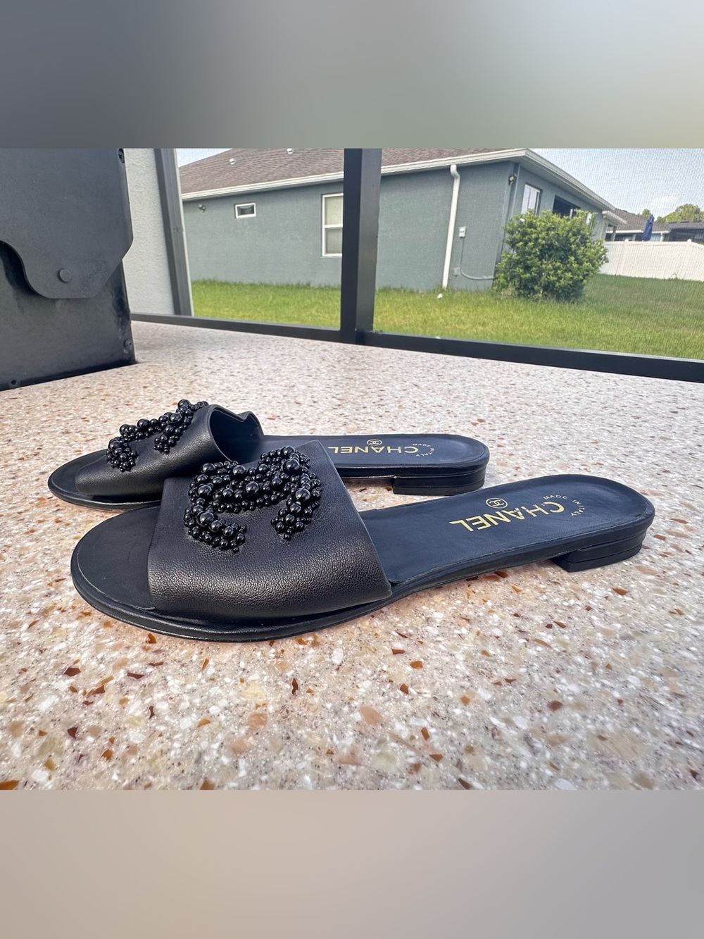 Chanel Embellished CC Mule Sandals. US size range is 10 to 10.5 EU Sz 41C - Picture 4 of 11